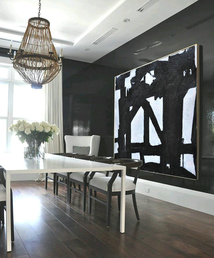 Big Art Canvas,Oversized Horizontal Minimal Art On Canvas - Colorful Wall Art
